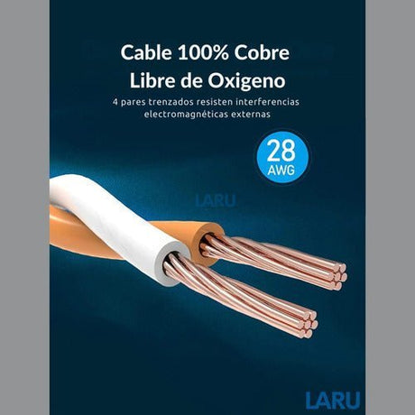 10 Mts. Cat8 Sftp 40gbps. Cable Red Ethernet Rj45. Vention. - Laru