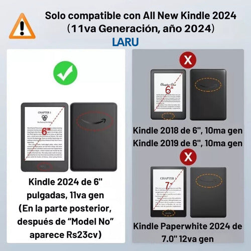 Funda Premium Microfibra + Lamina Kindle 2024 6.0 11va Gen