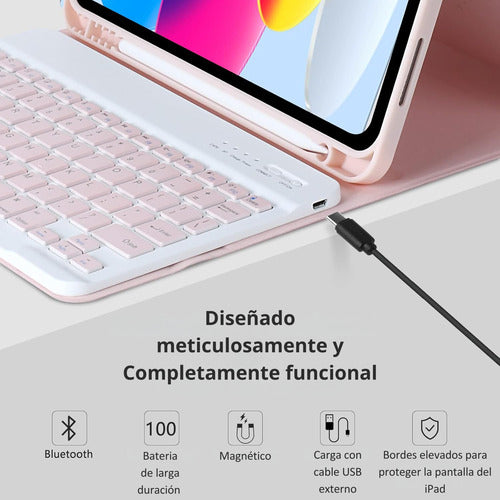 Carcasa iPad Air 4/5 Gen 10.9 Con Teclado + Lamina Paperlike