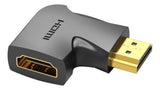 Adaptador Hdmi 2.0 Macho A Hembra 90 Grados Vention Premium - Laru