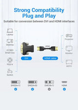 Adaptador Plug Hdmi Para Dvi (24+1) 1080p 60hz Bidirecional - Laru