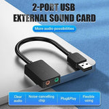 Adaptador Tarjeta Sonido Audio Usb 2 Puertos Vention Premium - Laru