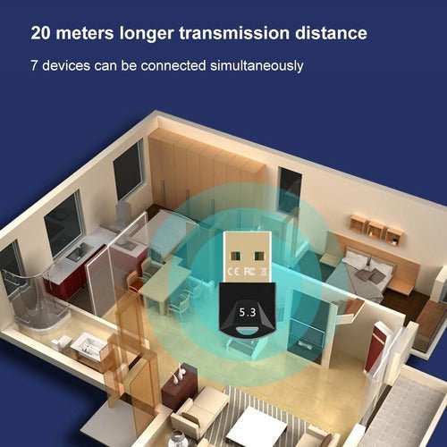 Adaptador Transmisor Receptor Bluetooth 5.3 Usb Notebook Pc - Laru