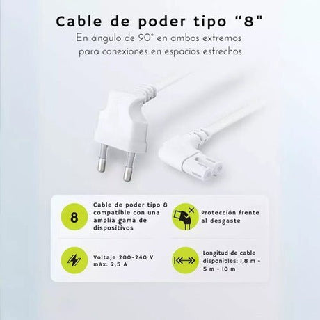 Cable De Poder Ps5 Ps4 Ps3 Blanco 10m Premium Corriente Play - Laru