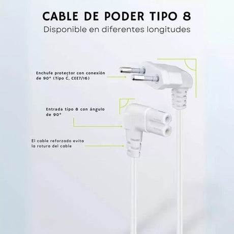 Cable De Poder Ps5 Ps4 Ps3 Blanco 10m Premium Corriente Play - Laru