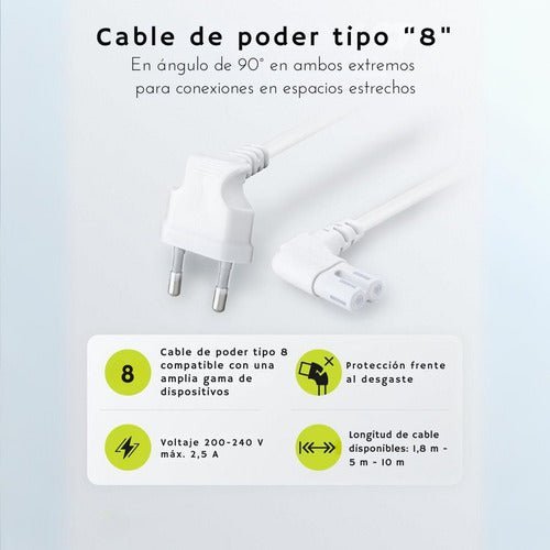 Cable De Poder Ps5 Ps4 Ps3 Blanco 2m Premium Corriente Play - Laru