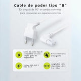 Cable De Poder Ps5 Ps4 Ps3 Blanco 2m Premium Corriente Play - Laru