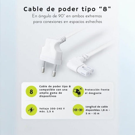 Cable De Poder Ps5 Ps4 Ps3 Blanco 2m Premium Corriente Play - Laru