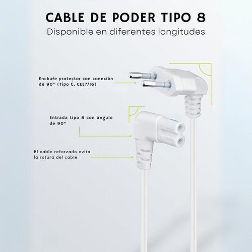 Cable De Poder Xbox Series S/x Blanco 2m Premium Corriente - Laru