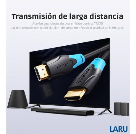 Cable Hdmi 2.0 10 Metros Vention Premium Certificado 4k - Laru