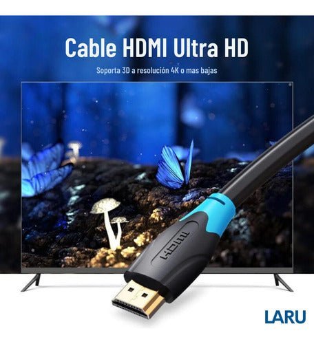 Cable Hdmi 2.0 10 Metros Vention Premium Certificado 4k - Laru