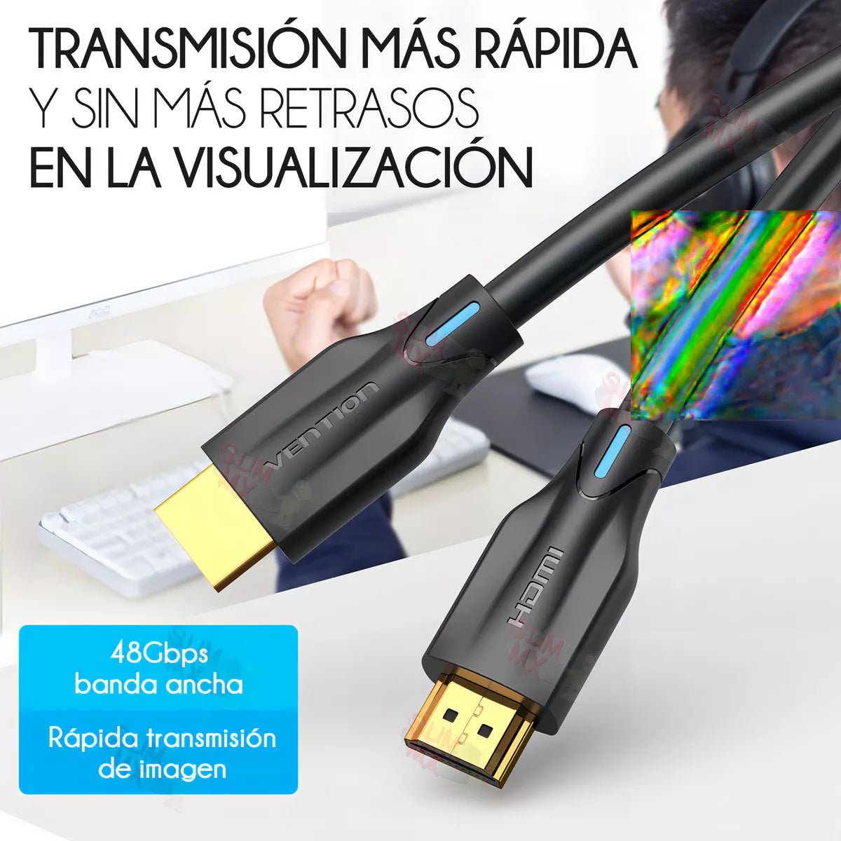 Cable HDMI 2.1 Vention 1.5m Certificado 8K - 60Hz 4K - 240Hz 48Gbps Aluminio - Laru