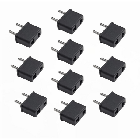 Pack 10 Adaptador Enchufe Nacional A Enchufe Americano Cobre - Laru