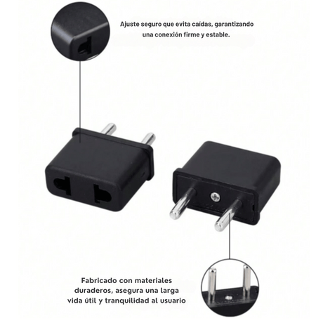 Pack 10 Adaptador Enchufe Nacional A Enchufe Americano Cobre - Laru